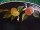 Lovely Antique Toleware Bread Basket Tray Peaches Or Pomegrante Great Color Toleware photo 4
