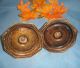 Antique Brass Candlesticks Near Pair Solid Stems 17thc 18th C Candle Holders Metalware photo 7