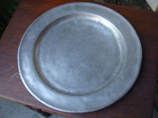 19th C English Pewter Charger,  15 