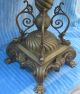 Large Antique Victorian Dolphin/lion Paws Lamp/rayon Fringe Shade Lamps photo 1