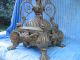 Large Antique Victorian Dolphin/lion Paws Lamp/rayon Fringe Shade Lamps photo 6