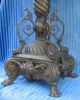 Large Antique Victorian Dolphin/lion Paws Lamp/rayon Fringe Shade Lamps photo 7