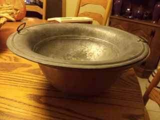Antique/vintage Inverted Copper Pot/pan With Handles photo