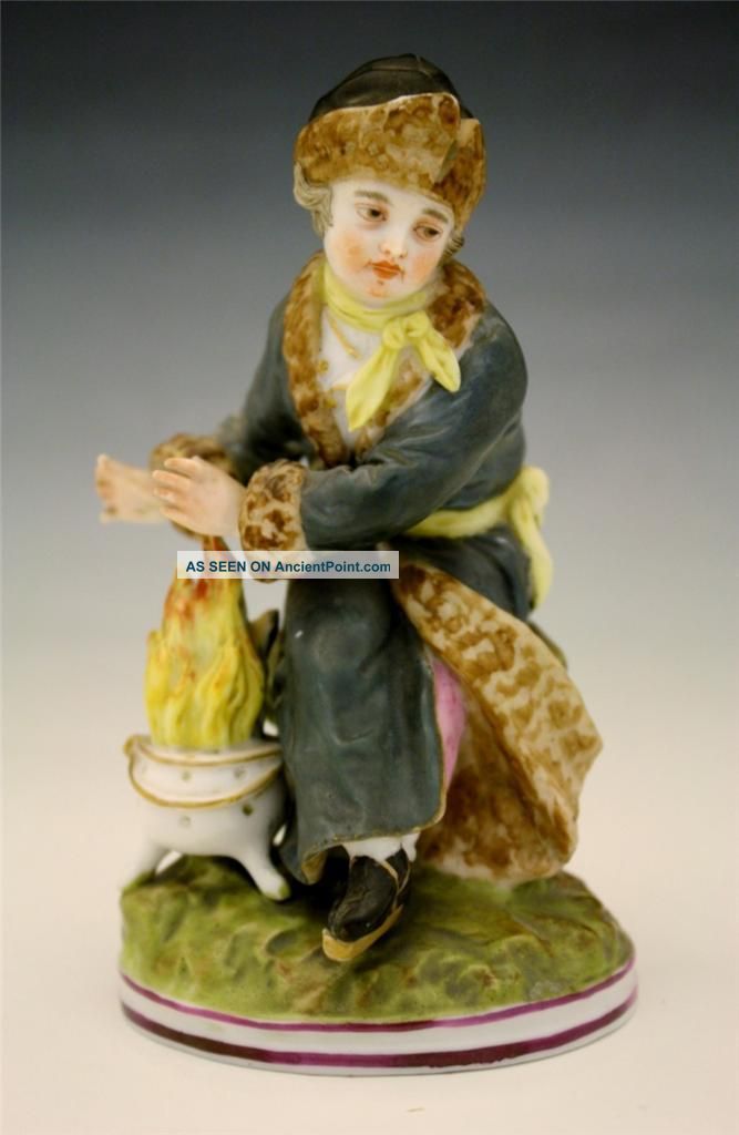 C1780 German Poreclain Figure Of An Ice Skater By Carl Theodor Frankenthal Nores Figurines photo