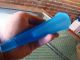 Antique Blue Satin Car Flower Vase Vases photo 1