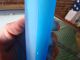 Antique Blue Satin Car Flower Vase Vases photo 3
