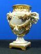 Antique Kpm Dresden Hand Painted Porcelain Urn Ram Heads Gold Gilt Signed Urns photo 4