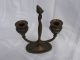Tiffany Studios Gold Dore Bronze Two - Light Candlestick Metalware photo 1