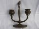 Tiffany Studios Gold Dore Bronze Two - Light Candlestick Metalware photo 3