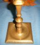 Antique Brass Tall Candlestick Candle Holder 18th C 19th C Heavy Square Base Metalware photo 2