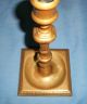 Antique Brass Tall Candlestick Candle Holder 18th C 19th C Heavy Square Base Metalware photo 5