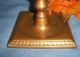 Antique Brass Tall Candlestick Candle Holder 18th C 19th C Heavy Square Base Metalware photo 6