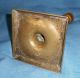 Antique Brass Tall Candlestick Candle Holder 18th C 19th C Heavy Square Base Metalware photo 8
