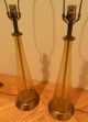 Pair Hollywood Regency Blenko Glass Amber Lamps Rare Mcm Mid Century Modern Lamps photo 1