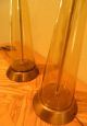 Pair Hollywood Regency Blenko Glass Amber Lamps Rare Mcm Mid Century Modern Lamps photo 4