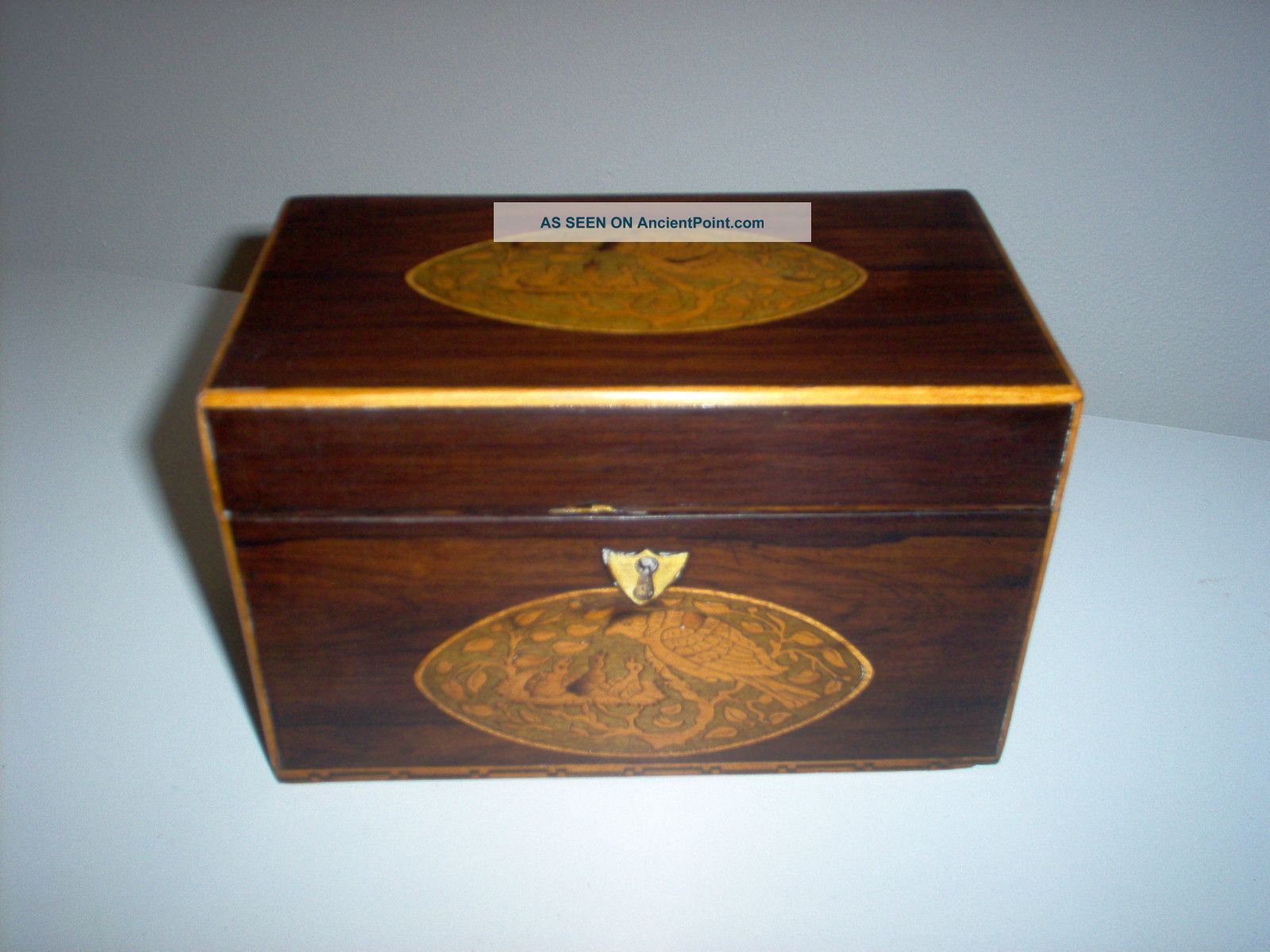 All Ca 1820 Shell Inlay Tea Caddy Antique Box. Boxes photo