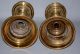Pair 19th C Antique English Gothic Revival Brass Candlesticks W Registry Marks Metalware photo 4