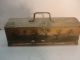 Antique Vintage Tole Painted Metal Toolbox Metalware photo 1