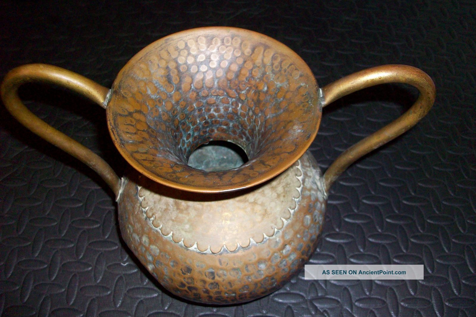 Old Bronze Rare Antique Belgium Urn Lion Mark Maudoux Dinant Spittoon Football Metalware photo