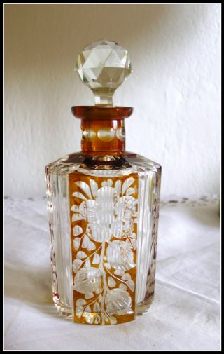 Art Deco Czech Glass - Perfume Bottle - Cca.  1930 photo