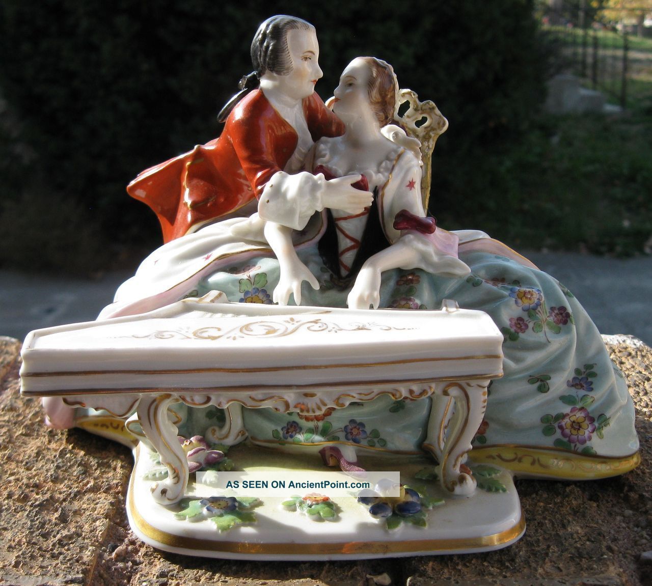 Large Antique Early Volkstedt German Porcelain Group Figurine Figurines photo