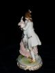 Antique German Dresden Lace Volkstedt Courting Couple Porcelain Figurine Figurines photo 9