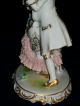 Antique German Dresden Lace Volkstedt Courting Couple Porcelain Figurine Figurines photo 10