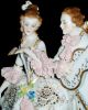 Antique German Dresden Lace Volkstedt Courting Couple Porcelain Figurine Figurines photo 1