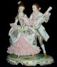 Antique German Dresden Lace Volkstedt Courting Couple Porcelain Figurine Figurines photo 5