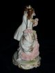 Antique German Dresden Lace Volkstedt Courting Couple Porcelain Figurine Figurines photo 6