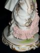 Antique German Dresden Lace Volkstedt Courting Couple Porcelain Figurine Figurines photo 7