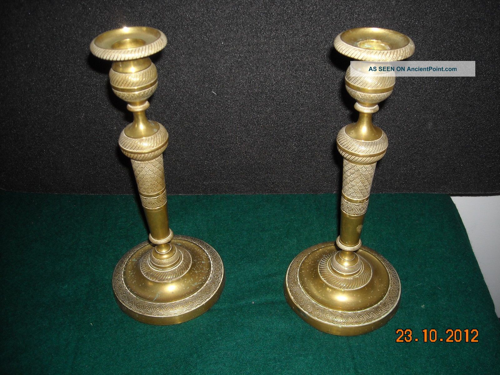 Rare Pair Empire Antique Candlesticks 1790 - 1820 {miller ' S Antiques} Metalware photo