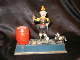 1920 Pristine Hubley Cast Iron Trick Dog Mechanical Bank Nr $1200 photo