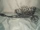 Vtg Wrought Iron Black Spanish Mediterranean Style Plant Basket Cart Spain Metalware photo 7