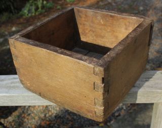 Wonderful 19th C.  Dovetailed Wood Apple Box Primitive Antique Iron Strapping photo