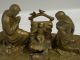 Antique Bronze Music Box Nativity Manger Sculpture G R France Adeste Fideles Metalware photo 10