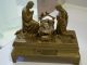 Antique Bronze Music Box Nativity Manger Sculpture G R France Adeste Fideles Metalware photo 1
