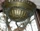 Antique Miller Meteor Brass Hanging Parlor Lamp Butterfly Painted Glass Shade Lamps photo 10