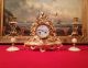 Antique Early Rare Silk Suspension French Clock.  & Candelabra Set C1830s Clocks photo 4