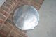 Vtg Aluminum Round Tray Cherries Scalloped Edge Platter Wedding Design Party Metalware photo 2