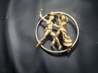 Vintage Jewelry Mexican Figural Dancers Senorita Brooch Pin Asia Europe photo