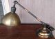 Vtg Antique Industrial Desk Lamp Machine Hinge Arm Light - Rare Japanned Finish Lamps photo 7