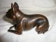 Vintage Jennings Brothers Jb Metal French Bulldog Boston Terrier Dog Bronze Metalware photo 1