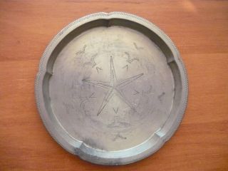 Scandinavian Art Deco Pewter Plate - Base - Edvin Ollers A8 Old Item photo