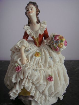 Volkstedt Dresden Lace Lady Figurine photo