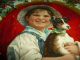 Little Boy W/ Dog Christmas Theme C D Kenny Advertising Tin / Metal Plate Metalware photo 3