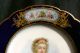 Signed Sevres French Hp Portrait Plate Mademoiselle De Somebereuil Cobalt Boxes photo 2