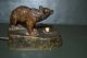 Bear Antique Viennese Bronze Bell Metalware photo 2