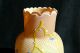 Antique Salmon Cased Glass Pinch - Sided Swirl Vase W/ Enamel Decoration Vases photo 2