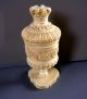 1867 Signed &dated Ox Bone Small Covered Urn Crown Portrait Laurels Dieppe? Other photo 2
